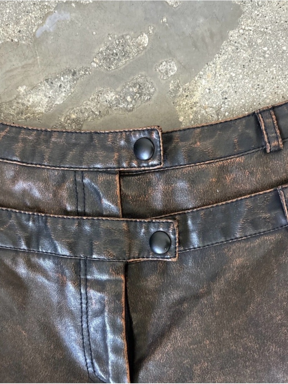 Alberto Makali Brown Faux Leather Flare Pants - Picture 4 of 12